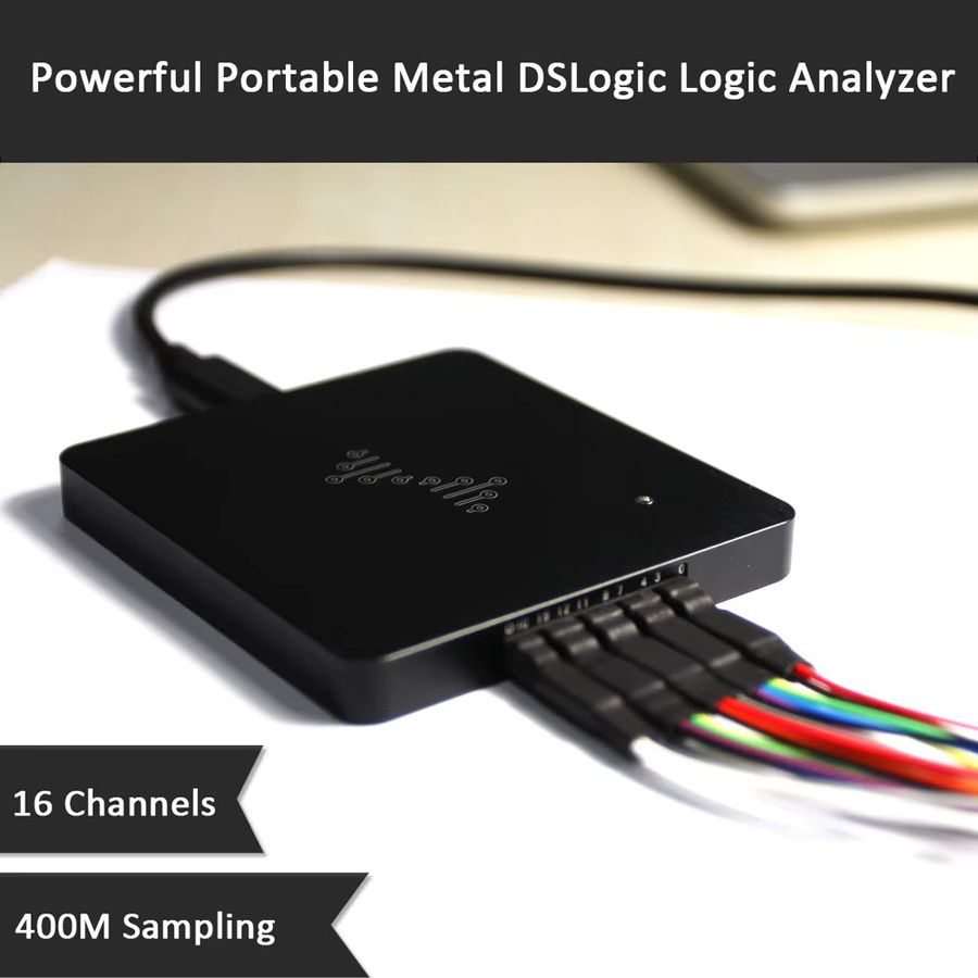 DreamSourceLab DSLogic Plus Tragbarer Metall-Logikanalysator in Schwarz, 16 Kanäle, 100 MHz, USB-basierter Debugging-Logikanalysator - Bild 6