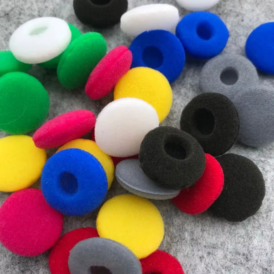 20er Set Chic Rain Ersatz Ohrpolster aus Schaumstoff für Bluetooth Headsets, Farbe: Grau/Mehrfarbig, Durchmesser: 18 mm - Bild 2