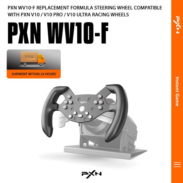 PXN WV10-F Austauschbares Formel-Lenkrad in Schwarz kompatibel mit PXN V10 PRO und V10 Ultra Rennlenkrad - Bild 1