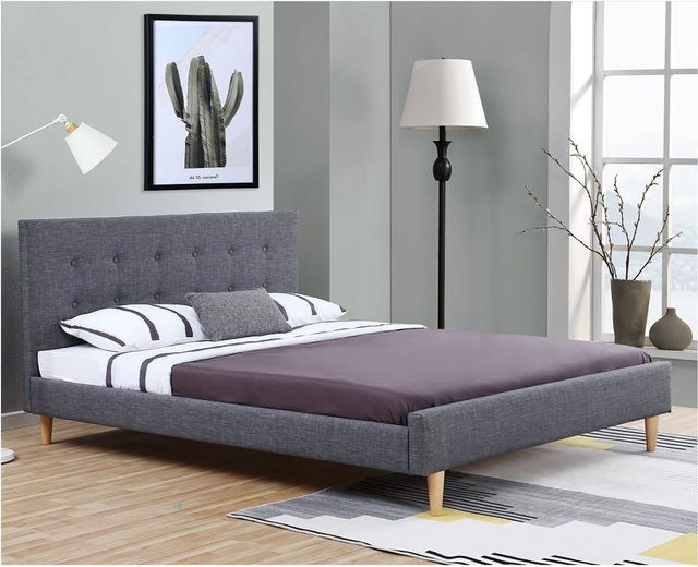 HTI-Living Holzbett mit Lattenrost in Dunkelgrau, Liegefläche B: 180 cm, T: 200 cm, H: 185 cm - Bild 1