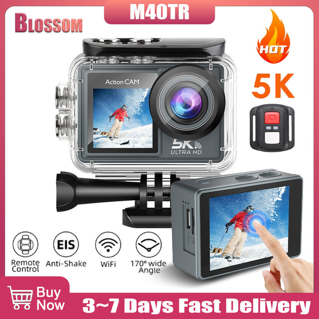Blossom M40TR 5K Action Camera Pro Schwarz mit EIS Anti-Shake WiFi und 1080P 60FPS Wasserdichte Sportkamera - Bild 1