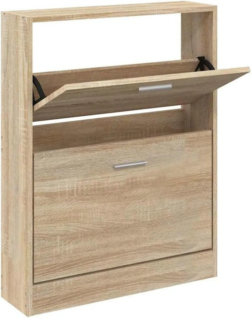 vidaXL Schuhschrank Eiche Modern B/T/H: 59 x 17 x 81 cm - Bild 1