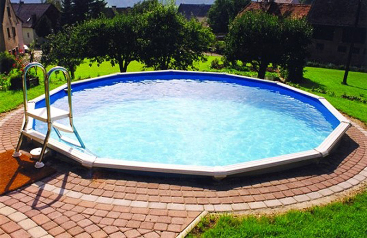 Steinbach Stahlwand Swimming Pool Set Grande rund mit Zubehörset M und Wärmepumpe, Durchmesser: 549 cm, Höhe: 135 cm - Bild 3