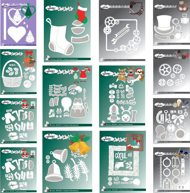 Lene Danske Tekster Silikonstempel und Metallstanzformen Weihnachtsglocken für Scrapbooking und DIY Basteldekoration in Silber - Bild 1