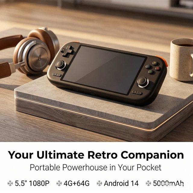 MangMi Air X Game-Konsole in Grau mit 5,5-Zoll-Android-System, 1080p-IPS-Touchscreen und 5000-mAh-Akku - Bild 1