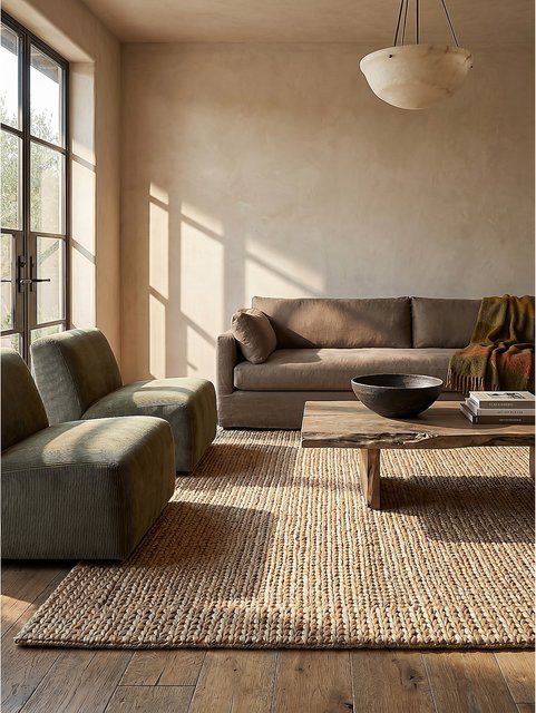 Boho Teppich CHASE von Kadima Design in Natur und Beige aus Kenaf und Baumwolle, Breite: 120 cm, Tiefe: 170 cm - Bild 1