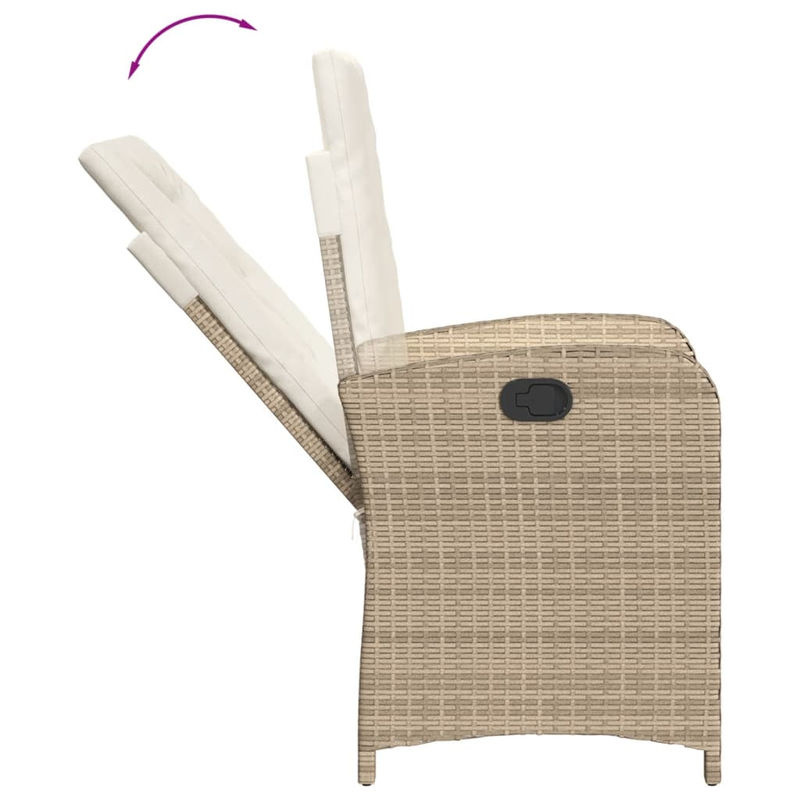 Vidaxl Gartenmöbel-Set aus Polyrattan mit 5 Teilen und Kissen, Beige - Bild 2