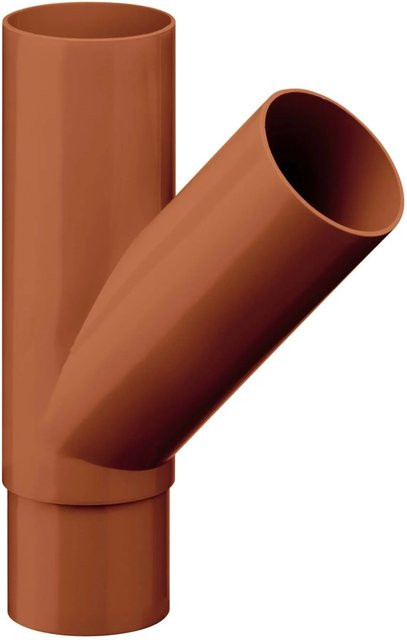 Inefa Abzweiger Fallrohr aus PVC 45 Grad DN 75/50 in Braun für die Dachentwässerung - Bild 1