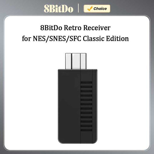 8BitDo Retro Mini NES Classic Edition Bluetooth Adapter Empfänger in Schwarz für Mini NES, SNES und SFC Classic Edition - Bild 1