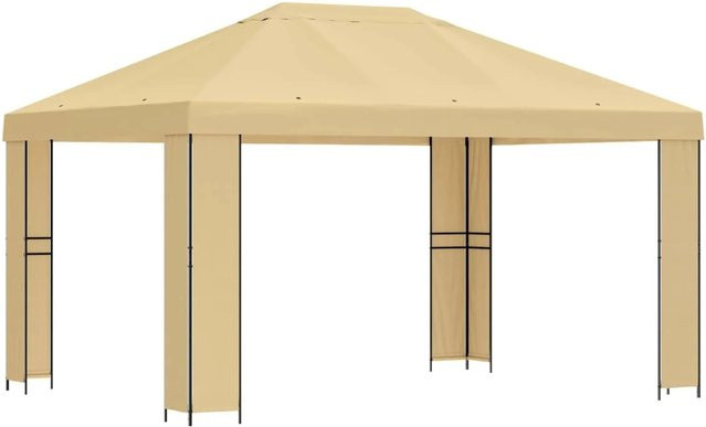 vidaXL Pavillon aus Polyester und verzinktem Stahl in Creme/Beige B/T/H: 400 x 300 x 276,5 cm - Bild 1