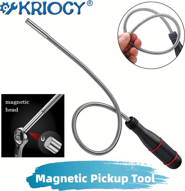 KRIOCY Flexibles magnetisches Tonabnehmerwerkzeug in Silber zur Lokalisierung von fallenden Gegenständen - Bild 1