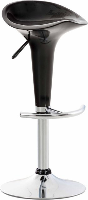 TPFLiving Barhocker Saddle in Braun mit Metallgestell in Chromoptik - Bild 1