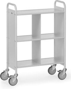 Fetra Bürowagen 4872 aus Stahl in Grau-Weiß mit TPE-Reifen und 150 kg Tragkraft, B/T/H: 50,0 x 38,5 x 0 cm - Bild 1