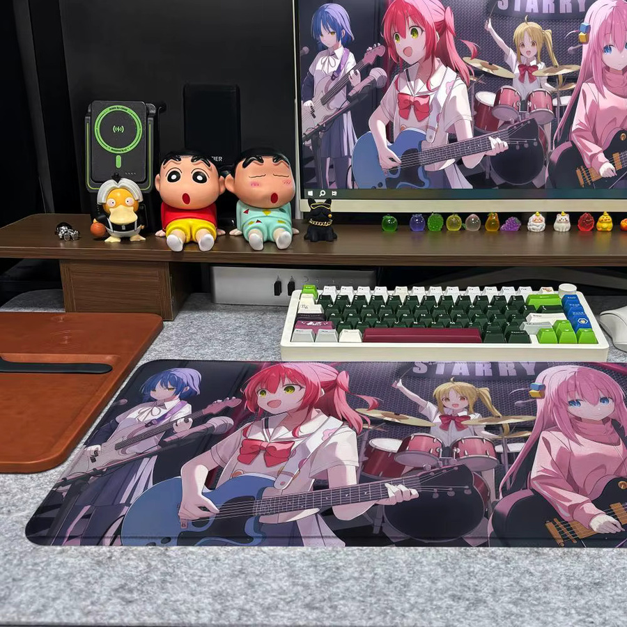 B-Bocchi The Rock Mauspad XXL rutschfeste Gamer-Tastaturunterlage mit HD Art Design in Schwarz/Mehrfarbig, B/T: 90 x 40 cm - Bild 3