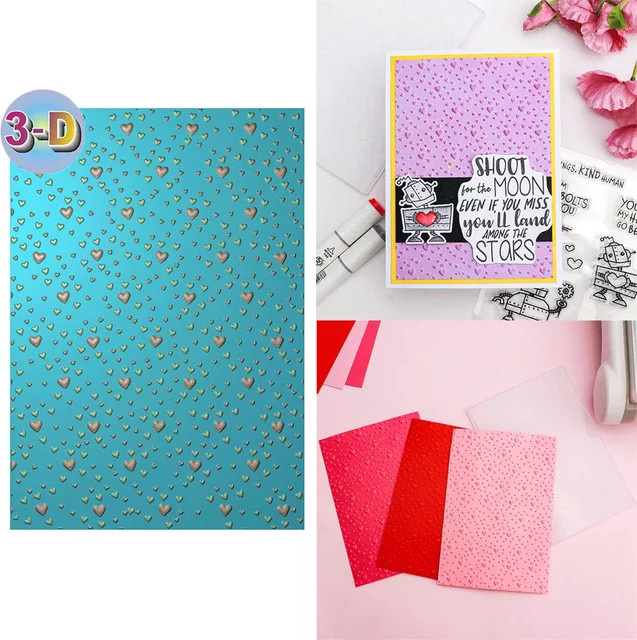 Falling Hearts 3D-Prägeordner mit passenden Matrizen für strukturierte Papierarbeiten und Hochzeitskarten - Bild 1