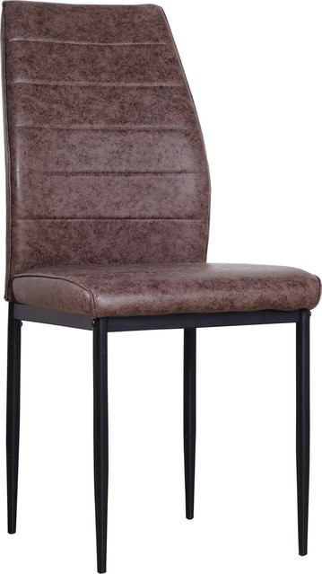 HTI-Living Stuhl Madison Vintage in Braun mit Kunstleder und Metallgestell, B/T/H: 49 x 43,5 x 120 cm - Bild 1