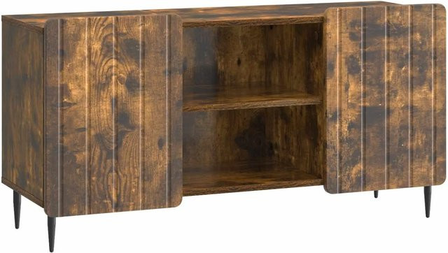 vidaXL TV-Schrank aus Holz und Metall in Geräucherte Eiche, Modernes Design, B/T/H: 102 x 34,5 x 52 cm - Bild 1