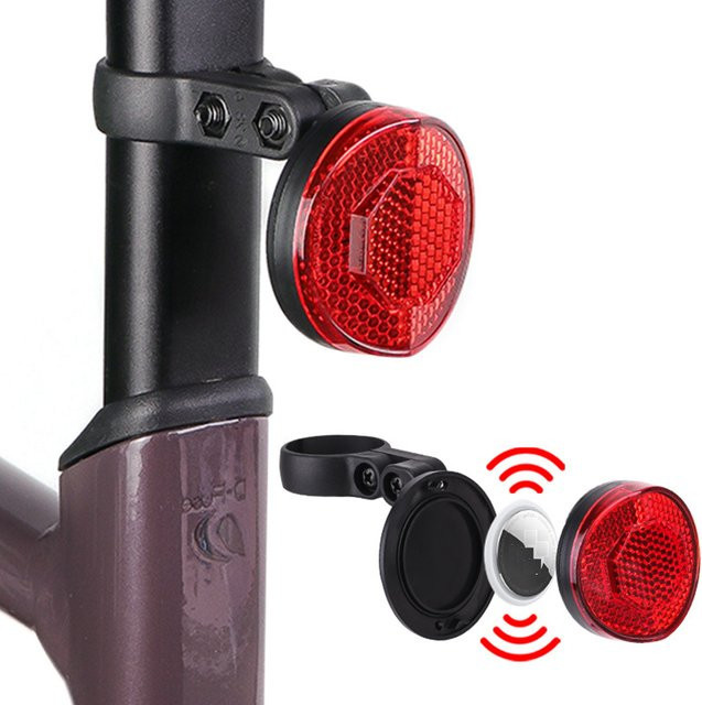 Apple AirTag Schutzhalterung als Fahrradreflektor in Rot für Diebstahlschutz und Warnfunktion - Bild 1
