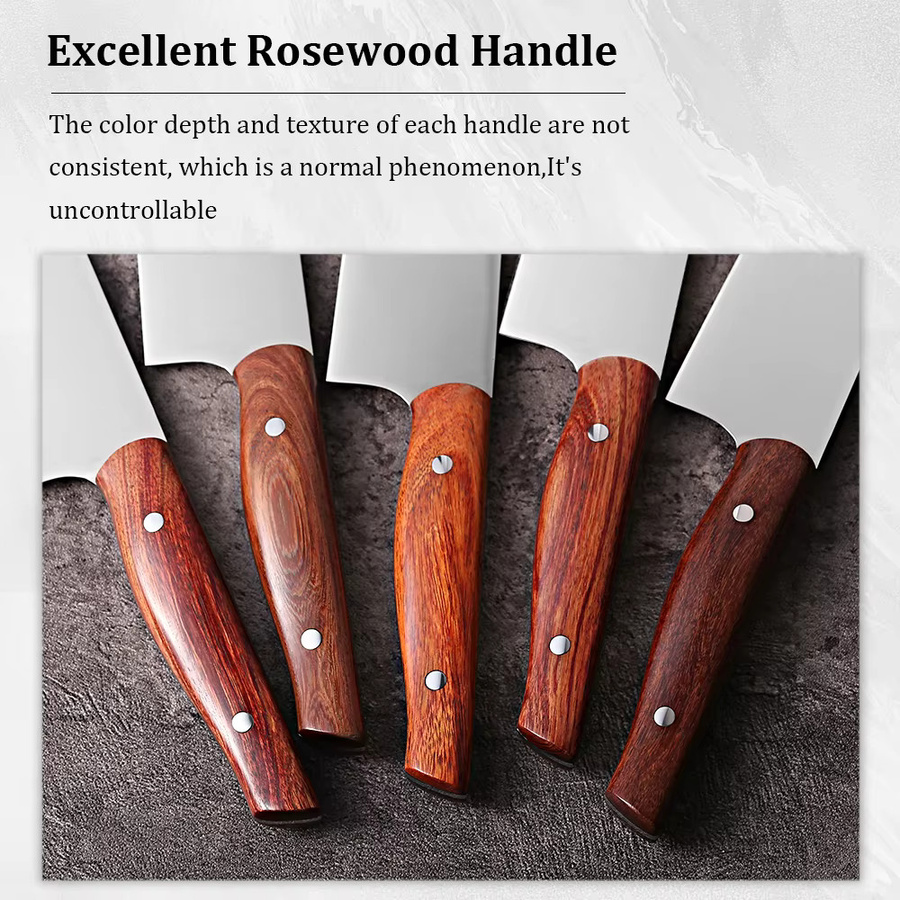 MOSTODOZO 3-teiliges professionelles japanisches Küchenmesser-Set aus X50Cr15MoV Edelstahl mit Allzweckmesser, Kiritsuke und Hackmesser - Bild 3