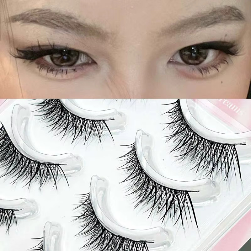 Mixiaohe Thai Cat Eye Strip Lashes, 5 Paar, Natürlicher Look - Bild 3