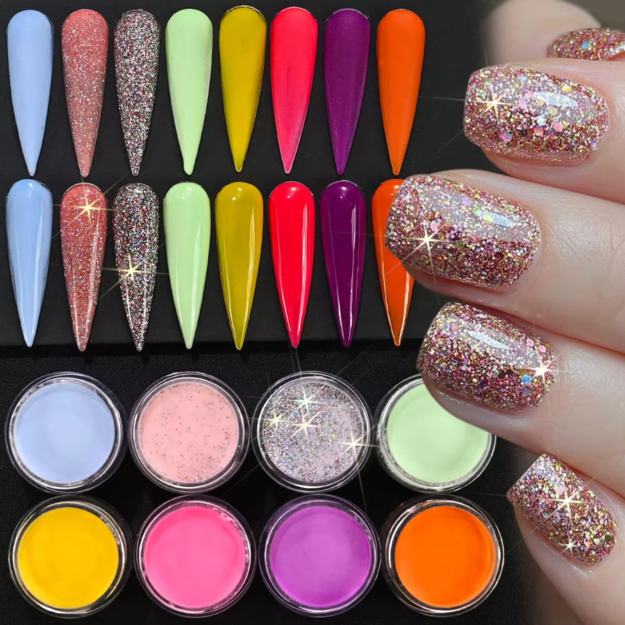 MAFANAILS Acryl Pulver Nageldesign, 8 Farben, Schimmernd - Bild 4