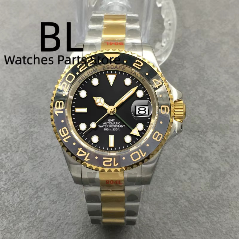 BLIGER GMT Armbanduhr, Edelstahl, Gold, Rose, 43 mm, Herren - Bild 2