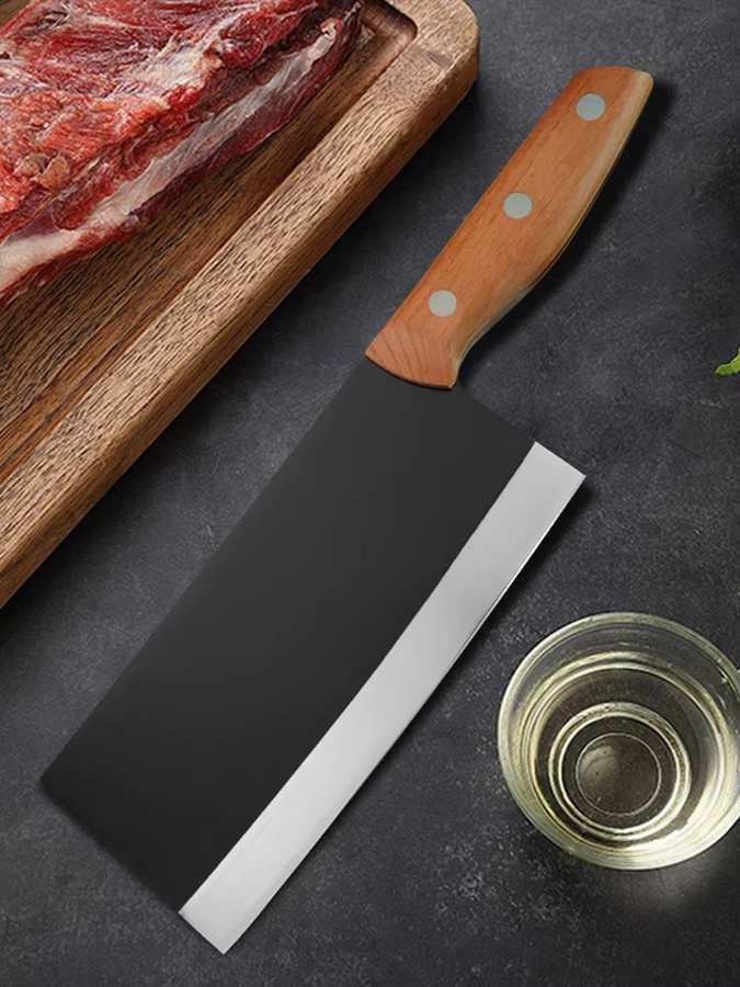 GuanQi Geschmiedetes Hackmesser mit Holzgriff für Fleisch und Geflügel, Breite: 8,5 cm, Höhe: 20,32 cm - Bild 7