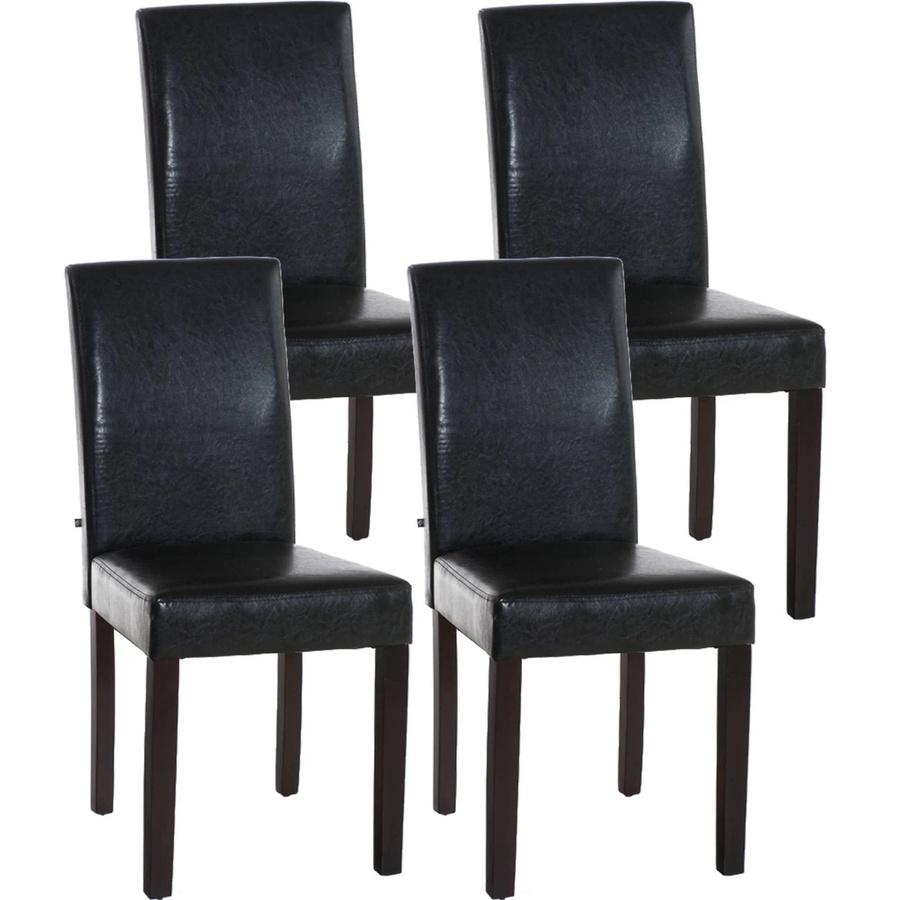 4er Set Esszimmerstühle DELUKE DALAN aus Kunstleder in Braun, B/T/H: 41 x 47 x 91 cm - Bild 2