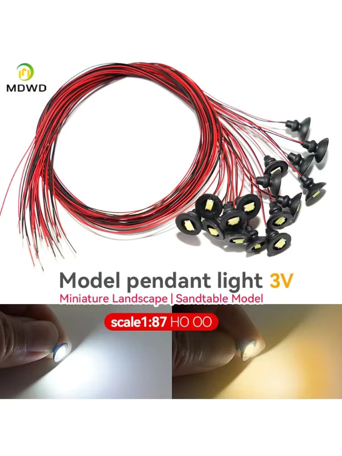 MDWD Straßenlaterne Modell Wandleuchte, 5-teiliges Set, Schwarz, 1:87 (Spur H0), mit LED - Bild 5