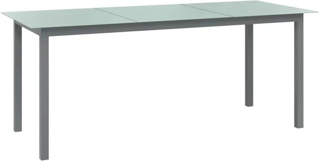 Furnicato Gartentisch aus Aluminium und Glas in Hellgrau, B/T/H: 190 x 90 x 74 cm - Bild 1