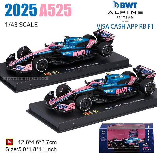 Bburago Alpine A525 # 10. Pierre Gasly, Druckgussautomodell, 1:43, ab 14 Jahren - Bild 1