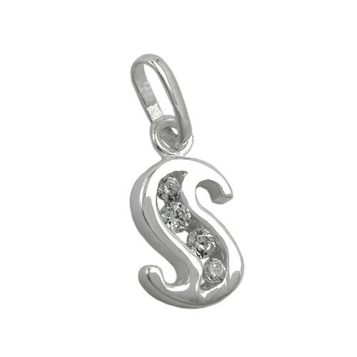 SIGO Anhänger Buchstabe S, 925 Silber, Zirkonia, Unisex - Bild 1
