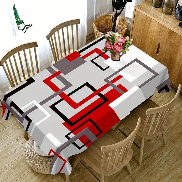 Geometrische Tischdecke aus Polyester von JMG Household Supplies, Rechteckig, Mehrfarbig, B: 145 cm, L: 200 cm - Bild 1