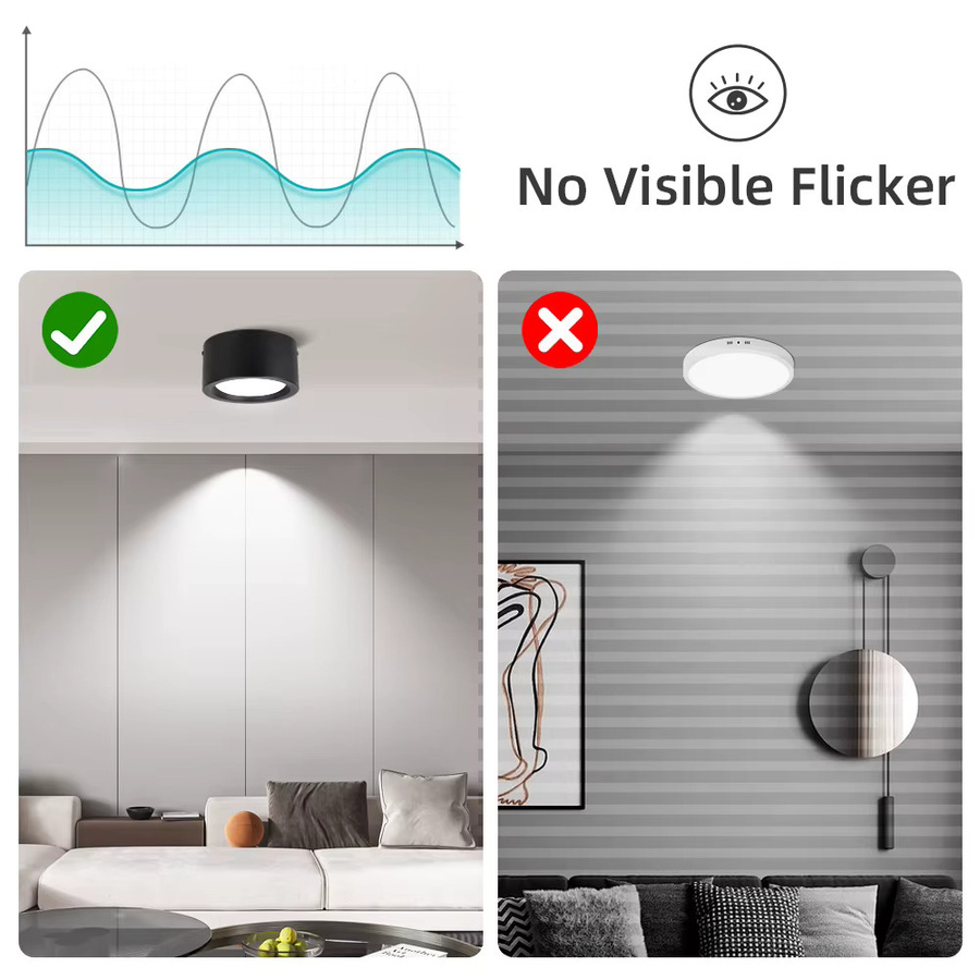 Moderne LED-Deckenleuchte von CHENBEN in Schwarz oder Weiß mit dimmbarer CCT-Funktion zur Oberflächenmontage für Schlafzimmer und Wohnzimmer - Bild 5