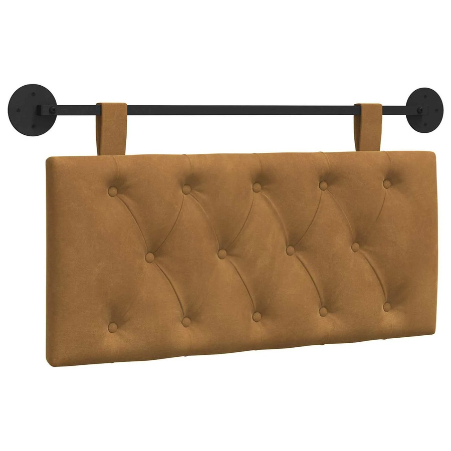 vidaXL Wandmontiertes Polsterpaneel aus Samt in Braun, B/H/T: 90 x 55 x 7 cm - Bild 2