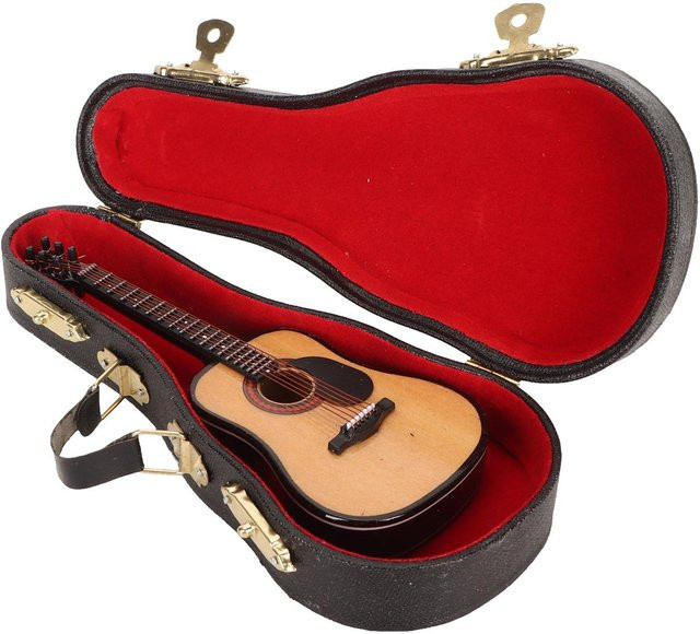 GoolRC Miniatur Holzgitarrenmodell als hochsimulierte E-Gitarre mit Ständer in Rot - Bild 1