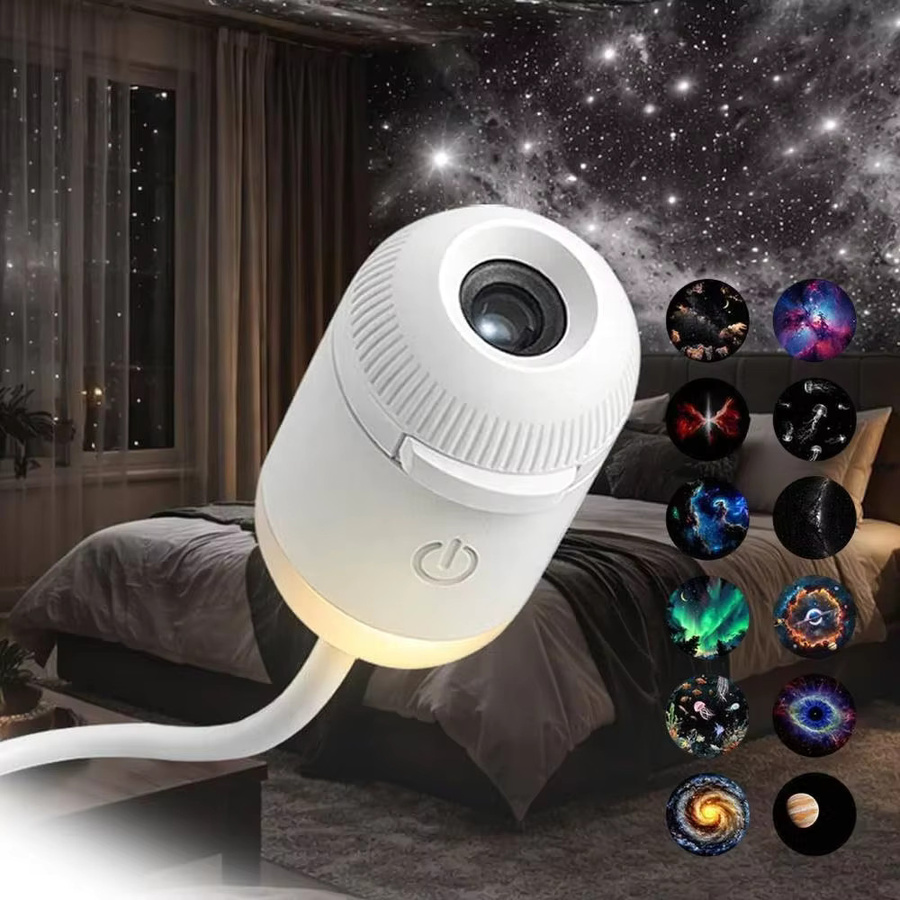eelhoe Mini-Galaxie-Sternprojektor Nachtlicht in Weiß als USB Auto-Atmosphären-Projektor für Schlafzimmer und Dekoration - Bild 2
