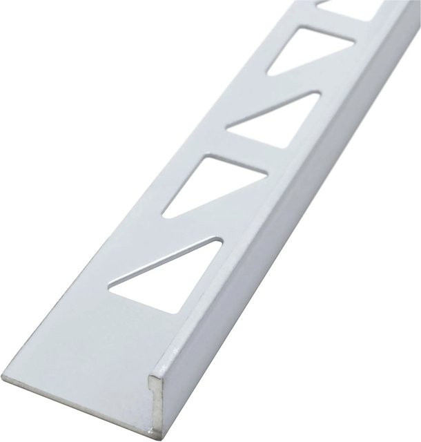 Dalsys Fliesenschiene Aluminium Winkelprofil Weiß Länge: 2,5 m, Höhe: 8 mm - Bild 1