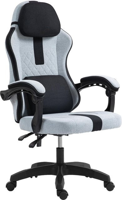 CLP Bürostuhl Miltona ergonomischer Schreibtischstuhl mit Stoffbezug, Kopfpolster und Lendenwirbelpolster - Bild 1