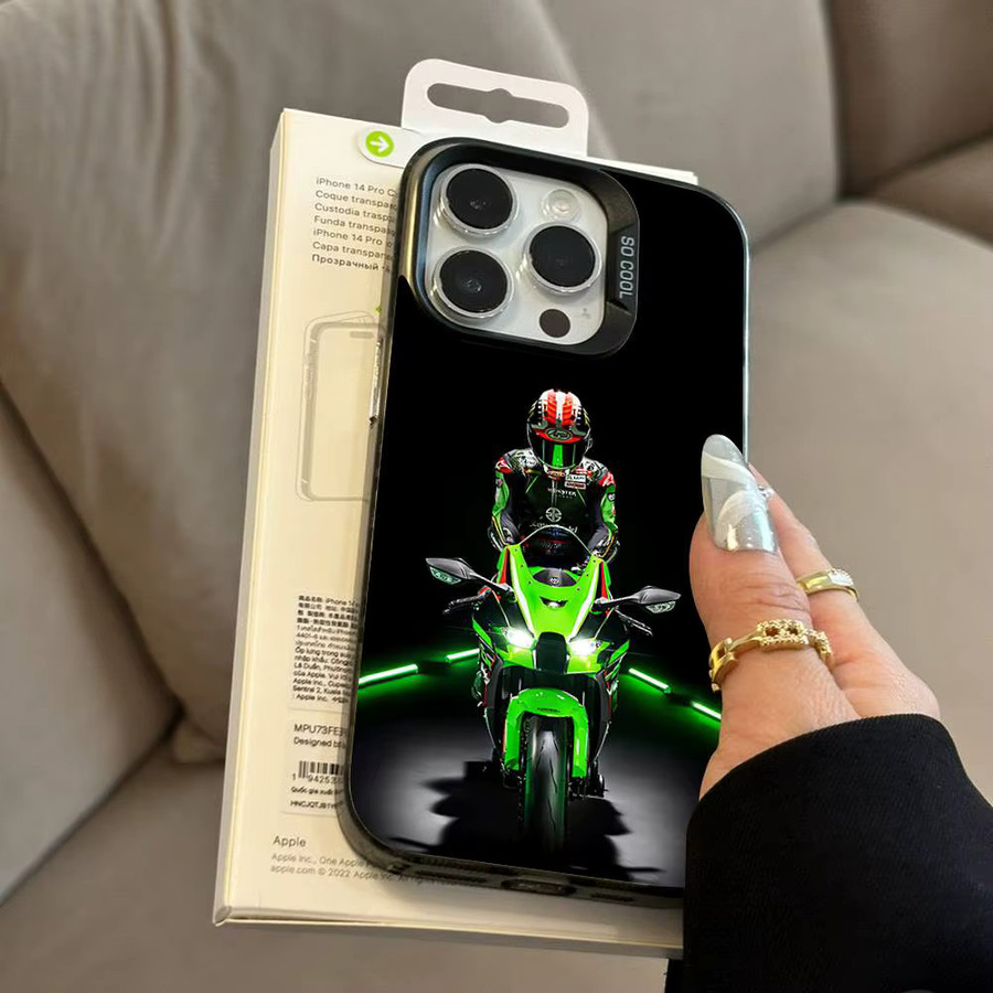 Mesuca Handyhülle im H-KawasakiS Motorrad Design für iPhone 11 bis iPhone 17 Pro Max und weitere Modelle - Bild 3