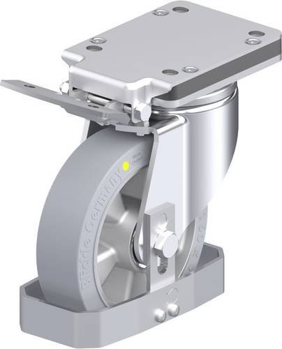 Blickle Stahlblech-Lenkrolle LH-ALEV 160K-IS-SG-AS-FS in Grau mit 160 mm Rad-Durchmesser und 350 kg Tragfähigkeit - Bild 1