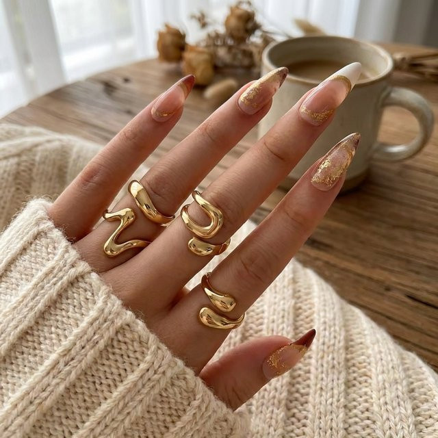 Rinhoo jewelry Ring-Set, Legierung, Gold, Damen - Bild 1