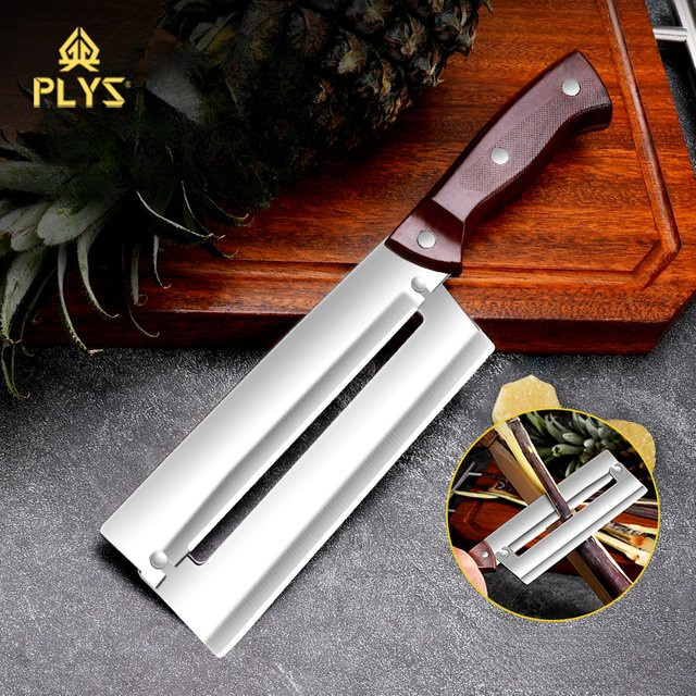 PLYS Küchenmesser aus Edelstahl zum Schälen von Zuckerrohr und Ananas in Silber - Bild 1