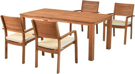 MERXX Gartenmöbel-Diningset Batavia aus Akazienholz in Braun, 5-teilig mit 4 Sitzplätzen - Bild 1