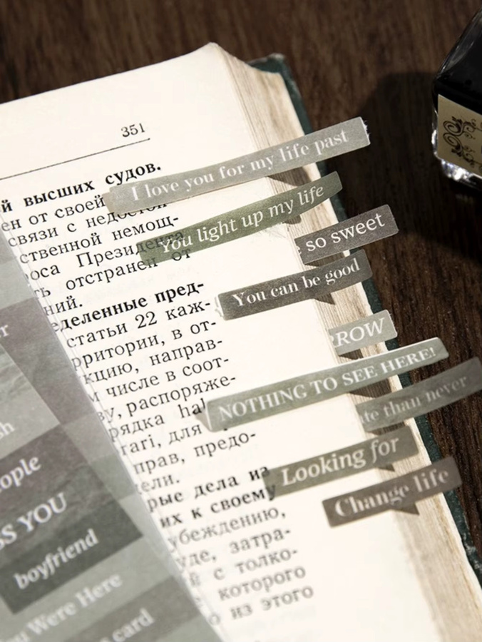 Nameless Aufkleber Liebesbrief Serie in Retro-Collage-Optik mit englischem Text, Mehrfarbig - Bild 5