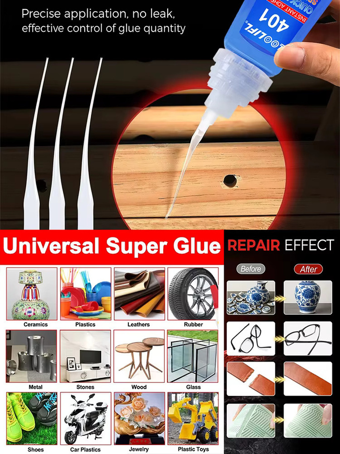 Loolifl 401 Instant Super Glue Universal Sekundenkleber für Harz, Keramik, Metall und Glas - Bild 7