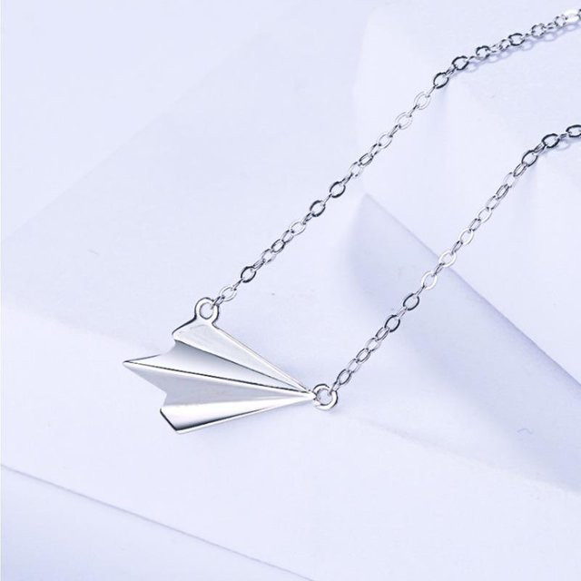 Lucky Star Jewelry Halskette Flugzeug, 925 Silber, Damen, Minimalistisch - Bild 1