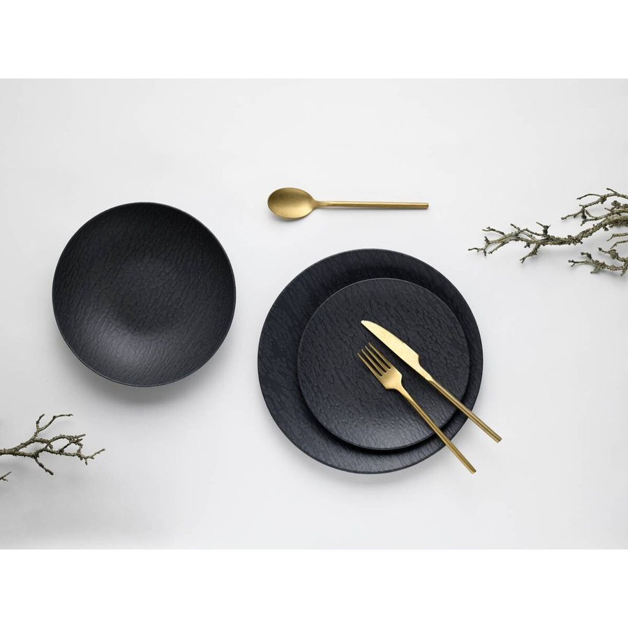 CreaTable Tafelservice Schiefer Black aus Steinzeug, 12-teiliges Geschirrset in Schwarz und Grau - Bild 6