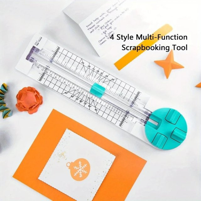 4 in 1 Multifunktions-Papierschneider und Rillmaschine mit 360-Grad-Rotation für Bastelarbeiten und Kartenkunstwerke - Bild 1