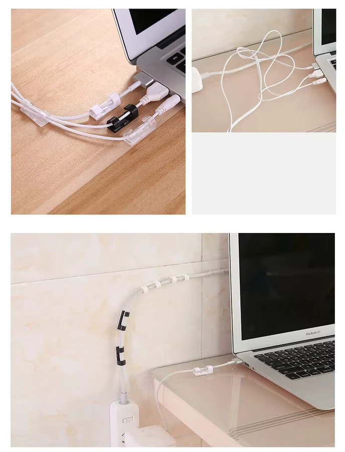 Chic Rain Kabelorganisator-Clips in Transparent für Schreibtisch und Arbeitsplatz aus ABS-Material zur Kabelverwaltung von USB-Ladekabeln und Datenkabeln - Bild 3